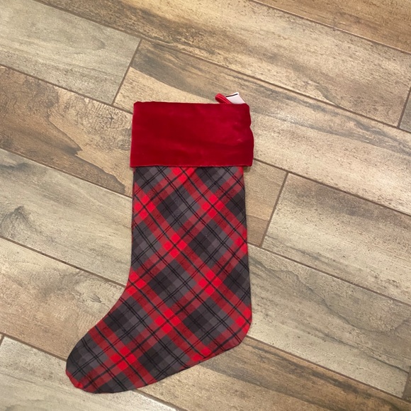 Embellished Jeweled Bird Plaid Christmas Stocking - Pottery Barn - Picture 4 of 6